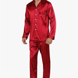 Men's Red Satin Pajama Set